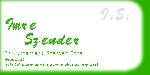 imre szender business card